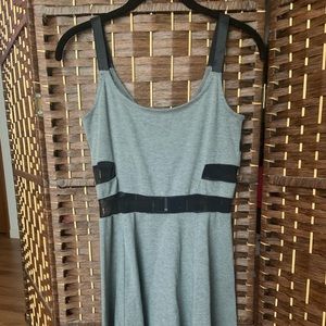 H&M gray and black mesh cut out skater dress